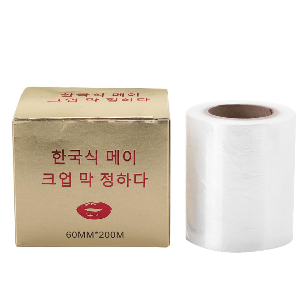 Tattoo Film,Tattoo Cover, Barrier Film Tattoo Wrap Disposable Hygiene Tattoo Cling Film Make Up Transparent Plastic Roller for One-Way Eyebrow Lips Permanent Makeup Accessories(Lip Film)