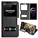 Make Mate Samsung Galaxy S9 Case Ultra Thin Flip Genuine Leather Samsung Galaxy S9 Cover Case Window View Stand Feature Magnet Closure Phone Case for Samsung Galaxy S9 (Black, Galaxy S9)