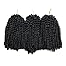 Beyond Beauty Crochet Hair - 90 Strands, 8 Inch Fluffy Spring Twists, Bomb Twist Braids for Black Women (#1)