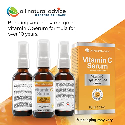 Vitamin C Serum For Face All Natural Advice, with Hyaluronic Acid & Vitamin E Facial Serum