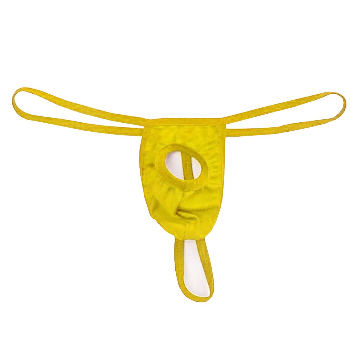 VemeFufu Mankini for Men Funny UK Hot Men's String Thong Tanga Open Hole Panties Underwear Funny Costume Yellow
