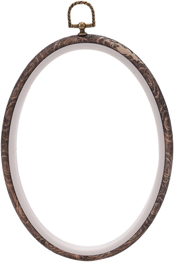1Pc Embroidery Hoop Set Oval Imitated Wood Quilting Circle Cross Stitch Hoop Ring Display Frame for DIY Arts Crafts Handy Sewing Dream Catchers Hoops Hanging Ornament by Jiabetterniu