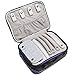 Teamoy Travel Jewelry Organizer Case, Storage Bag Holder for Necklace, Earrings, Rings, Watch and More, High Capacity and Compact,Purple Dots