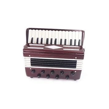 Buyone Miniature Accordion 1:12 Mini Dollhouse Mini Instrument Cute Doll House Package Include(1x Accordion)