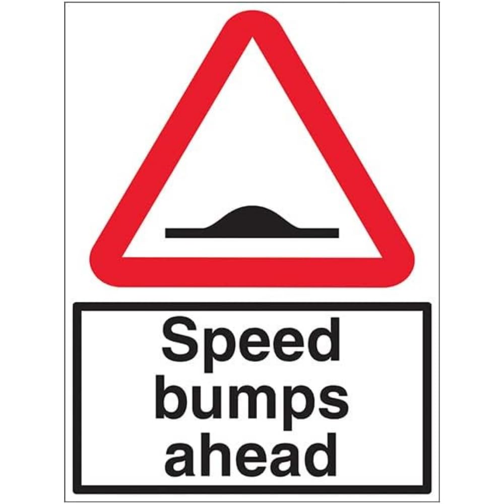 V Safety Speed Bumps Ahead - 600x800mm 3mm Aluminium Composite Safety Sign