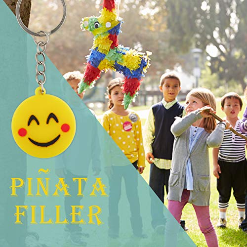 Emoji Party Favor Gift Keychains, 25 Emoji Key Chains for Kids, Key