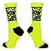 Fighting Wrestlers Crew Socks (Neon Yellow/Black, Small)
