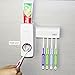 Bulletsky Toothbrush Holder And Automatic Toothpaste Dispenser With Super Sticky Suction Pad - Bathroom Accessory