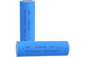 Yuntunele Battery for 18650 Rechargeable 3.7 Volt High Capacity Genuine18650 Flat Top Flashlight Battery for Headlamps, Doorbells, Handhold Fan etc (Blue)
