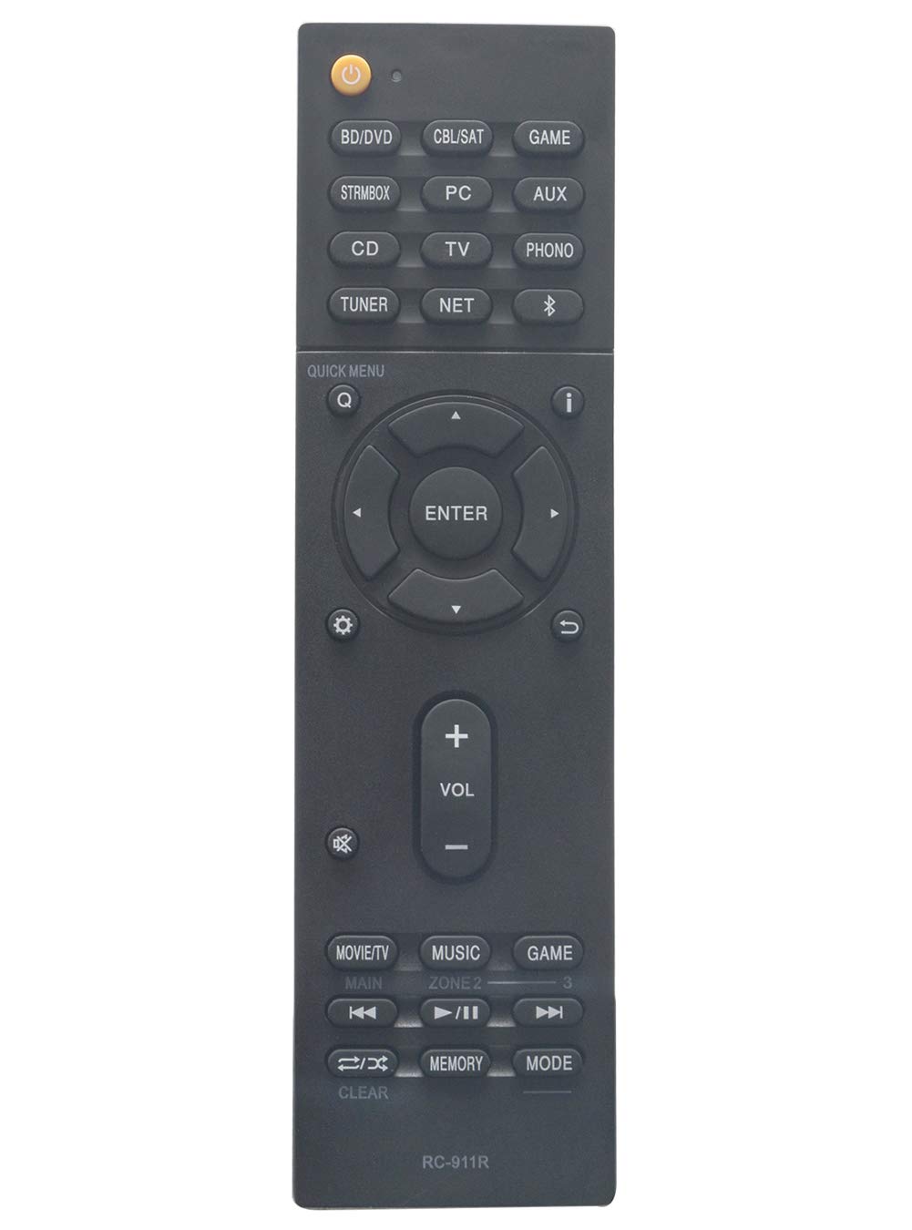VINABTY RC-911R RC911R Replacement Remote Fit for Onkyo AV Receiver HT-R695 TX-NR656 TX-RZ610 TX-NR555 TX-NR757 HTR695 TXNR656 TXRZ610 TXNR555 TXNR757