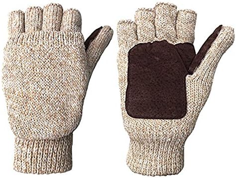 Sell4Style Winter Warm Wool Knitted Convertible Fingerless Gloves With Mitten Cover Winter Essential
