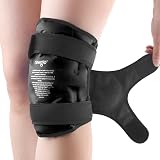 NEWGO Knee Ice Pack Wrap - Full Coverage, 3 Straps, Gel Cold/Hot Therapy