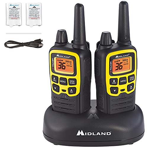 Midland X Talker 36 Channel Frs Two Way Radio Long Range Walkie Talkie 121 Privacy Codes Noaa Weather Scan Alert Black Yellow 2 Pack Pricepulse