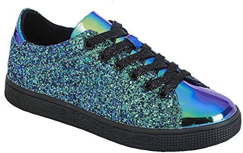 Women's New Fashion Lace up Rock Glitter Fashion Sneakers