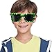 grinderPUNCH KIDS Children's 8-Bit Pixel Retro Novelty Gamer Sunglasses Ages 4+ Green