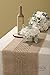 Ling's moment 14 x 108 inches Fringe Burlap with Striped Sparkly Glitter Champagne Gold Table Runner for Rustic Spring Wedding Birth Party, Primitive Country Decor, Farmhouse DecorationsB