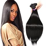 FASHION QUEEN Hair Brazilian Straight 3 Bundles 7A Grade Natural Black Color 100% Unprocessed Virgin Human Hair Extensions