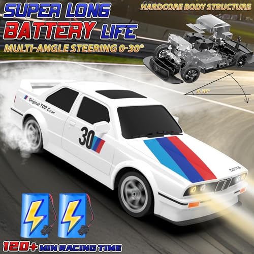 1:16 Scale High Speed RC Drift Car 4WD Remote Control Racing Car with LED Lights, 2 Rechargeable Batteries, RTR Ready to Run Electric Drift Car Toy for Kids and Adults Gifts