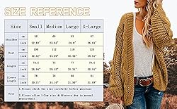 Ferrtye Womens Oversized Chunky Open Front Cardigan
