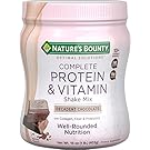 Nature's Bounty Optimal Solutions Protein Shake Chocolate, 16 Ounce Jar, Protein and Vitamin Shake Mix for Women, with Added Nutrients