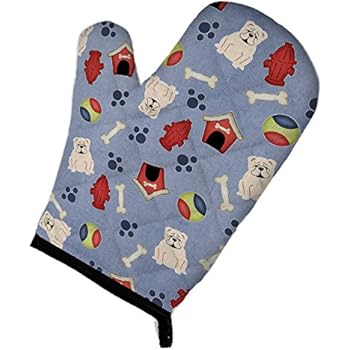 Caroline's Treasures BB2736OVMT Dog House Collection English Bulldog White Oven Mitt, Large, multicolor