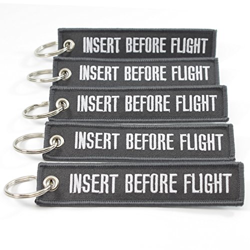 Rotary13B1 Insert Before Flight Keychains - Dark Gray/Black - 5pcs (BF870)