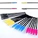 (200-Pieces ) Mascara Brush Set - 4 Beautiful Color Disposable Eyelash Mascara Wands Makeup Applicator Brushes - (50 Each - PINK/ YELLOW/ BLUE/ BLACK) Gold Cosmetics & Supplies