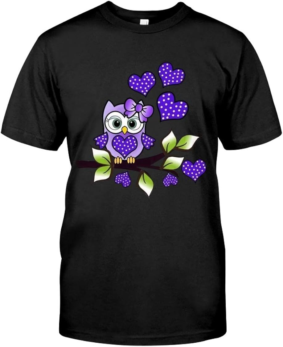 Purple OWL TShirt ds080 Personalized Unisex TShirt, Tank Top, Hoodie