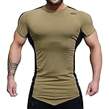 EU Men's Muscle Workout Fitness Gym Bodybuilding Short Sleeve T-shirt