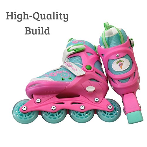 Hype Sherbet Adjustable Inline Skates Kids rollerblades Girls - Roller Blades for Youth, Kid, Girl, Boys - Comfortable fit - Safety non-slip wheels (Blue/Pink) - Thumbnail 3