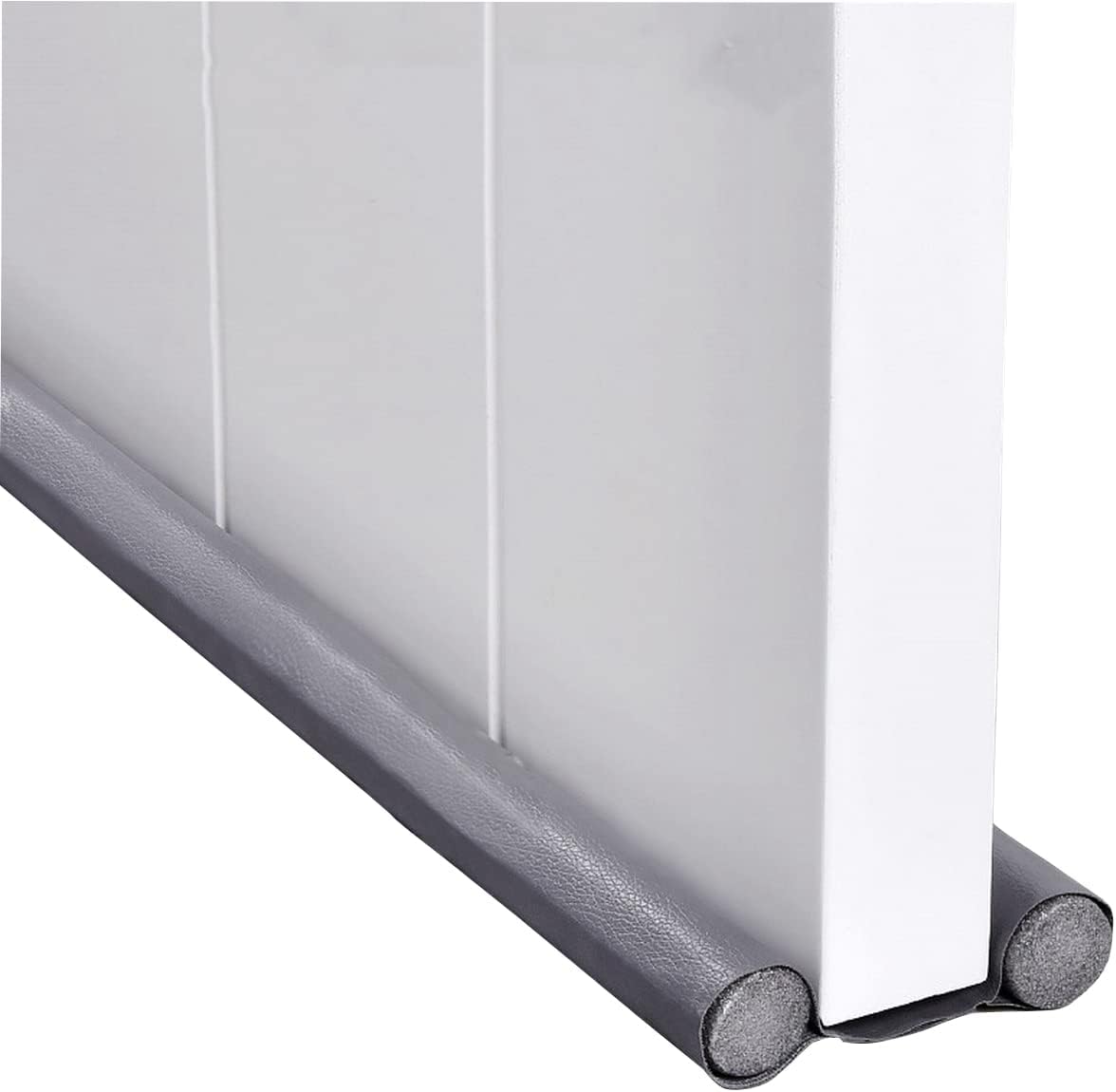 Draft Stoppers - Kepfire Twin Door Draft Blocker Guard 37 Inch Home Soundproofing Dust Proof Seal Strip Adjustable Door Window Insulation Draft Stopper - Gray