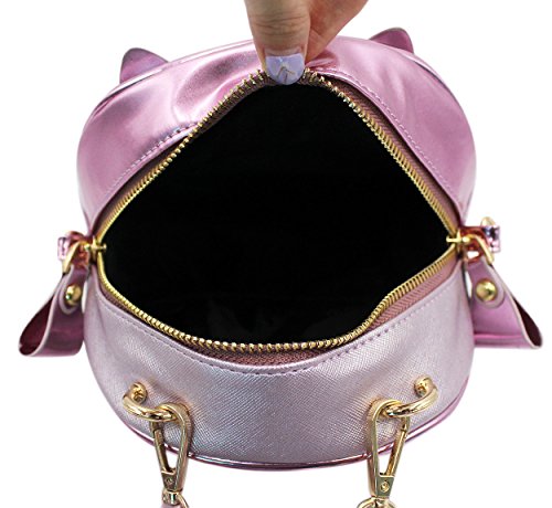 Eilova Mini Holographic Animal Cat Face School Backpack PU Book Bag Satchel for Women Girl Boy Kid - Thumbnail 4