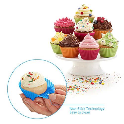 EXVI Non-Stick Silicone Bakeware Baking Muffin Cups Cupcake Liner Sets for Muffin Snacks Ice Cream Chocolate Dessert Molds