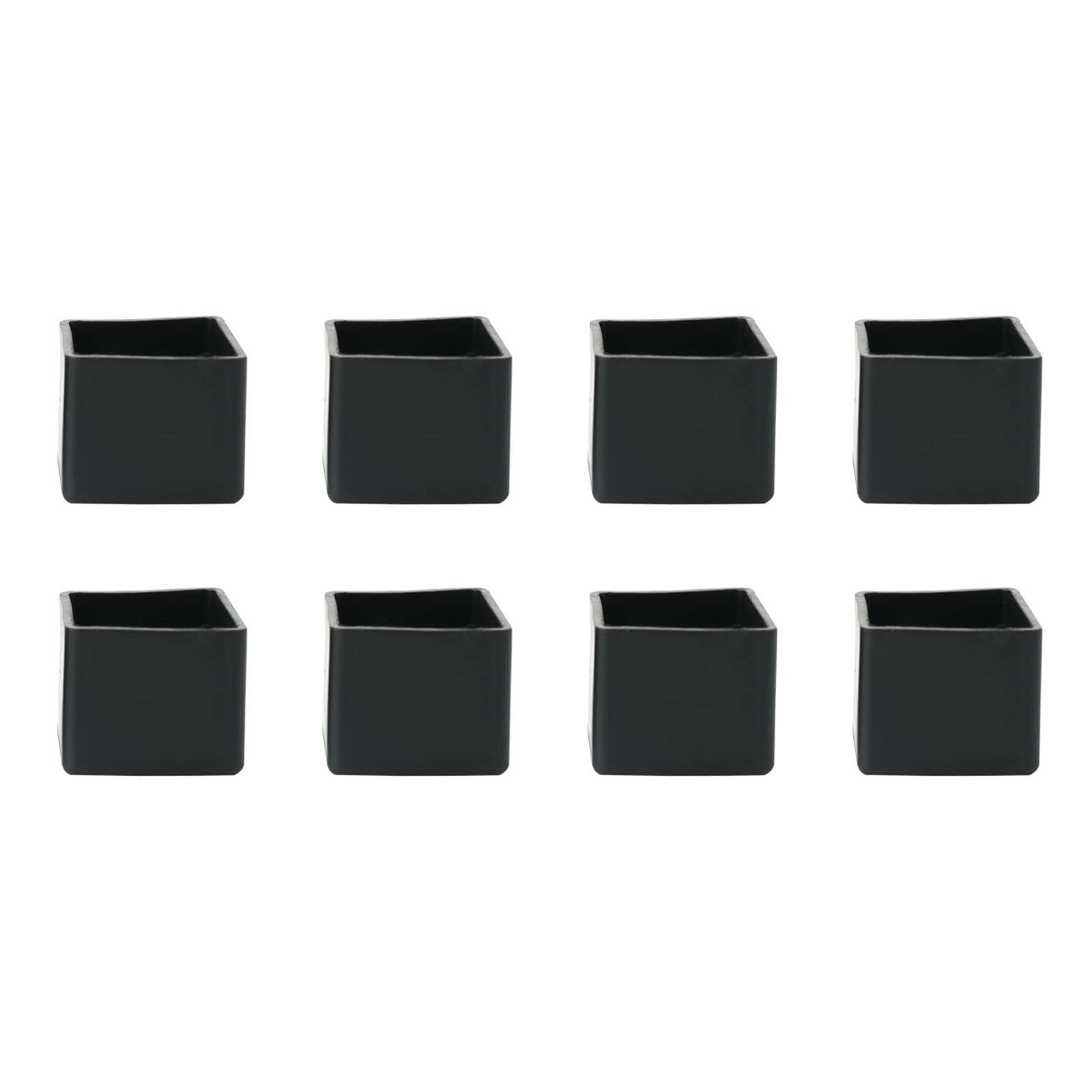 METALLIXITY Chair Leg End Cover (25mm x 25mm) 8Pcs, Square Rubber Furniture Feet Caps Floor Protector - for Sofa Table Patio Chairs, Black