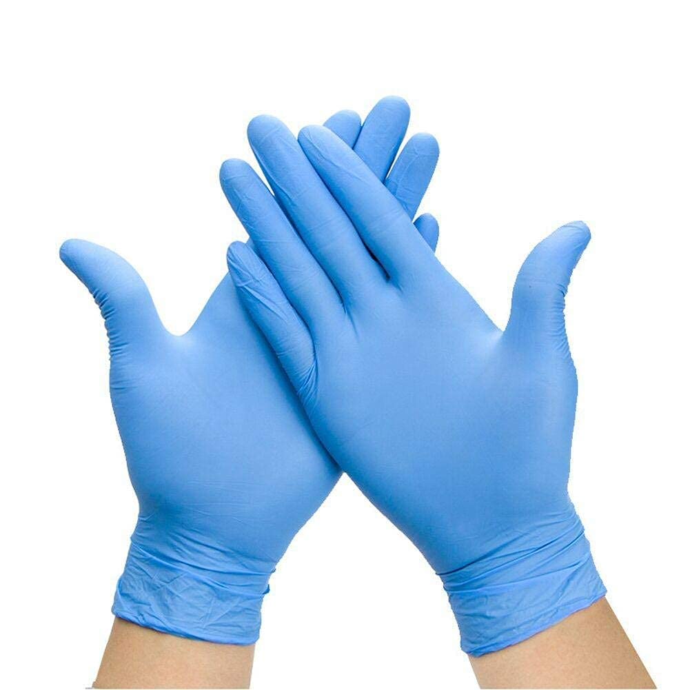 Ruiyang 100 x Blue Disposable Nitrile Examination Gloves Multipurpose,Mechanical, Industrial, Hair & Beauty, Janitorial, Multipurpose-Powder Free (Blue, L)