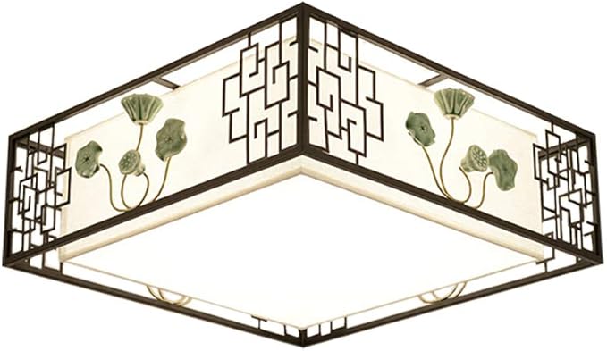 Vindeng Quadratische Chinesischer stil Deckenleuchte, E27 Aus stoff