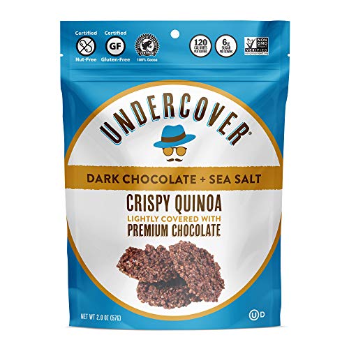 UNDERCOVER Quinoa Variety Sampler - Chocolate Crispy Quinoa Snack (8 bags): 2 Milk Choc, 2 Dark Choc+Sea Salt, 2 Dark Choc+Blueberries, 1 Milk Choc+Currants, 1 Dark Choc+Seeds, Gluten-Free/Nut-Free - Thumbnail 2