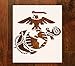 U.S Marine Corps Stencil for Painting on Wood, Fabric, Walls, Airbrush + More | Reusable 8.9 x 7.35 inch Mylar Template (USMC Military Logo)