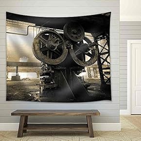Metallurgical Firm Waiting for a Demolition - Fabric Wall Tapestry Home Decor - 51x60 inches