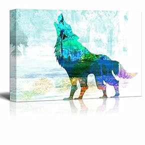 Animal Theme A Double Exposure Howling Wolf on...
