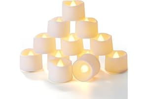 24 Pack LED Timer Tealights Flameless Flickering Tea Lights Candles with Timer, Warm White Light…