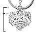 Birthday Gift for Grammy Grandma Grammy Gifts Mother's Day Gift for Grammy Engraved Keychain Crystal Heart Gift for Grandma Clear
