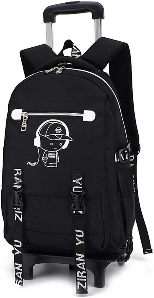 She Charm Rolling Backpack, Rolling Backpack for Girls & Boys Carry on Trolley Luggage Two-Wheeled Scroll Bag