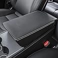 LANFAT Car Armrest Cover for Tesla Model 3 Y PU Leather Center Console Protector Pad Automobile Waterproof Box Mat 2017-2022 2023 2024 Interior Decor Accessories