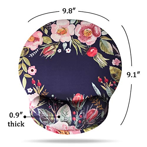 Ergonomic Mouse Pad with Wrist Support,Dooke Cute Wrist Pad with Non-Slip Rubber Base for Computer, Laptop, Home Office Gaming, Working, Easy Typing & Pain Relief Flower - Thumbnail 5