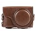 MegaGear MG1259 Ever Ready Leather Camera Case compatible with Panasonic Lumix DC-ZS80, DC-ZS70, DC-TZ95, DC-TZ90 - Dark Brown