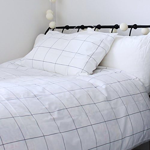 Amazon Co Jp 布団カバー 北欧 白黒 グラフチェック 布団カバー シングル 日本製 150cm 210cm ベビー マタニティ