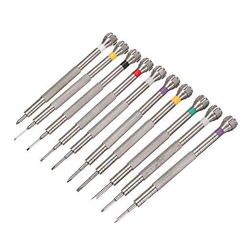 TuToy 10Pcs Sortierte Schraubendreher-Satz-Uhr-Reparatur-Schraubendreher-Werkzeuge Mit Gewicht-Fass Für Uhrmacher – Bild 3