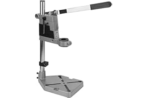 LOBOO IDEA Drill Press Stand, Universal Bench Clamp Desktop Drill Holder Workbench Repair Tool with Single Hole Aluminum Heavy-duty Base