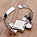 Top Plaza Womens Casual Elegant Silver Tone Rhombus Face Bangle Cuff Bracelet Dress Quartz Watch